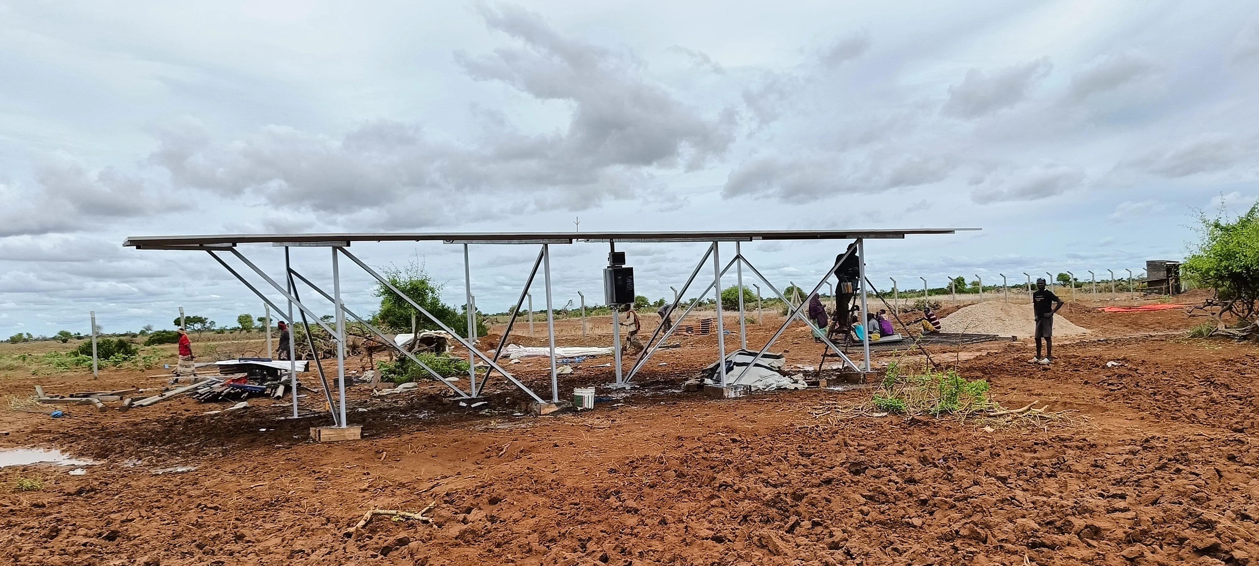 solar panels being installed